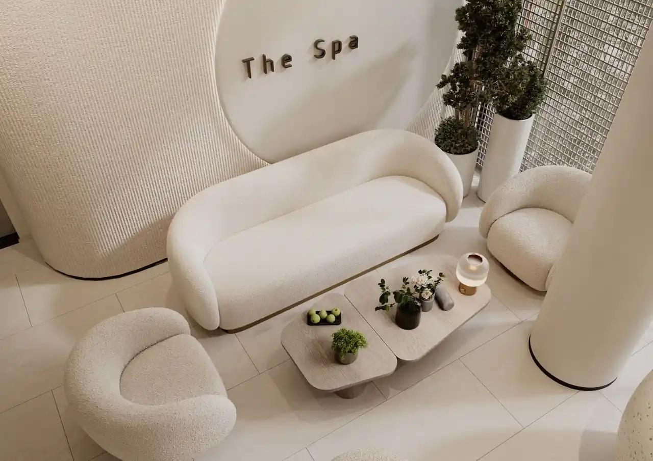 Elegant spa lounge area for relaxation