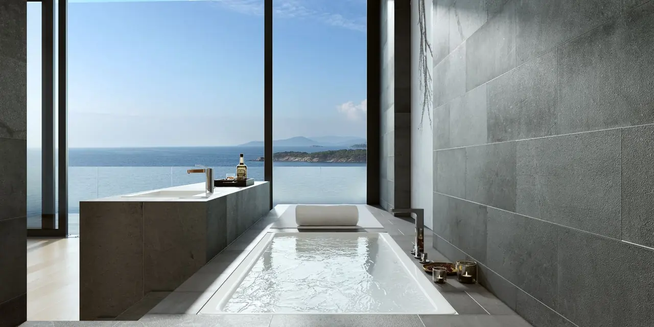 Luxury spa relaxation area with comfortable loungers