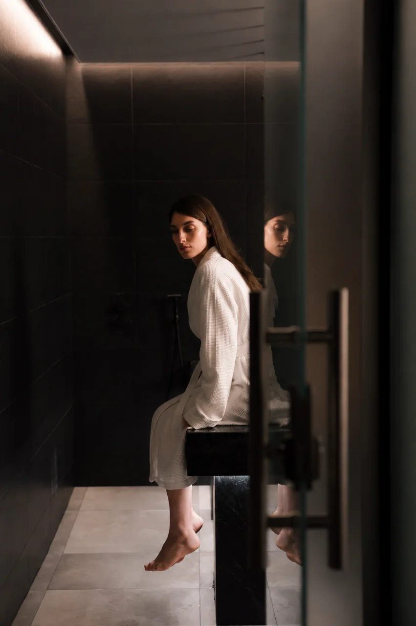 Private luxury spa suite with ambient lighting
